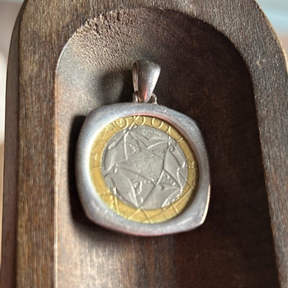 Milor Vintage Sterling Silver Republica Italiana Coin Pendant 15.7 Grams Silver - Picture 4 of 9